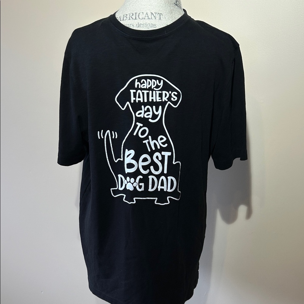 Father's Day Dog T-Shirt, Black (size large)